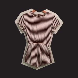 American Apparel Black striped romper